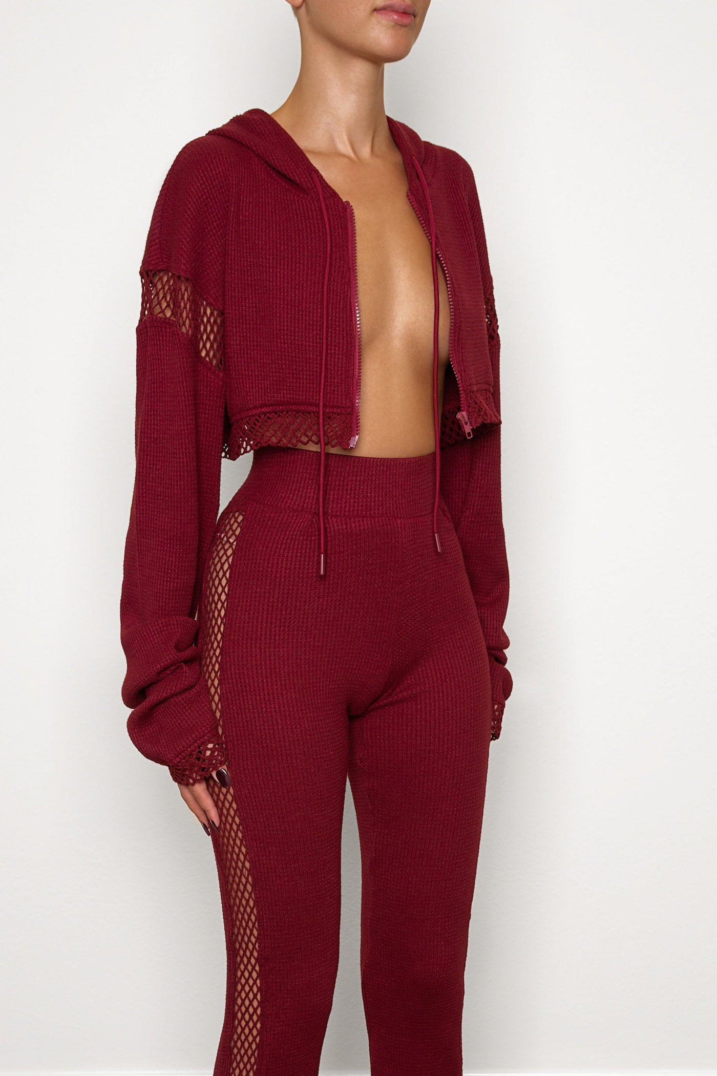 Chocolate Cherry Net Trouser Knit Set