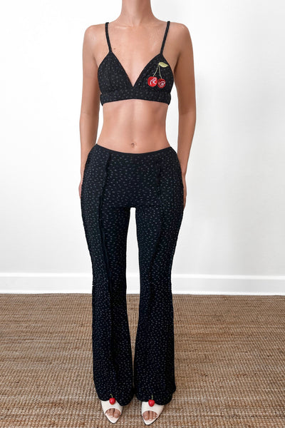 Cherry Blossom Knit Appliqué Bralette